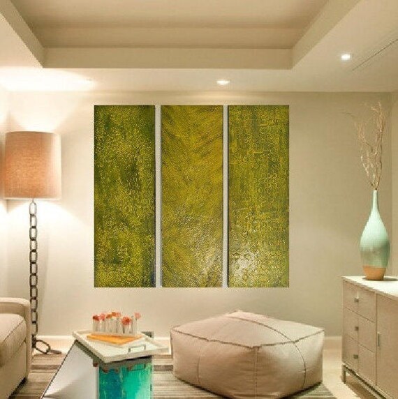 Wood Wall Sculpture Textured Painting Large Abstract Paintings Large Original Painting Olive Green Painting Yellow Artwork Modern Fine Art
