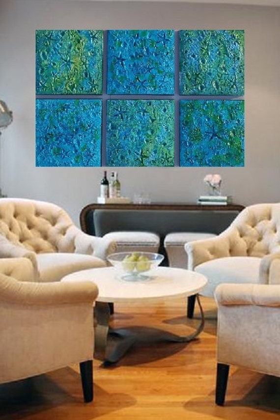 Blue Beach Art Wood Coastal Decor Nautical Art Blue Etsy