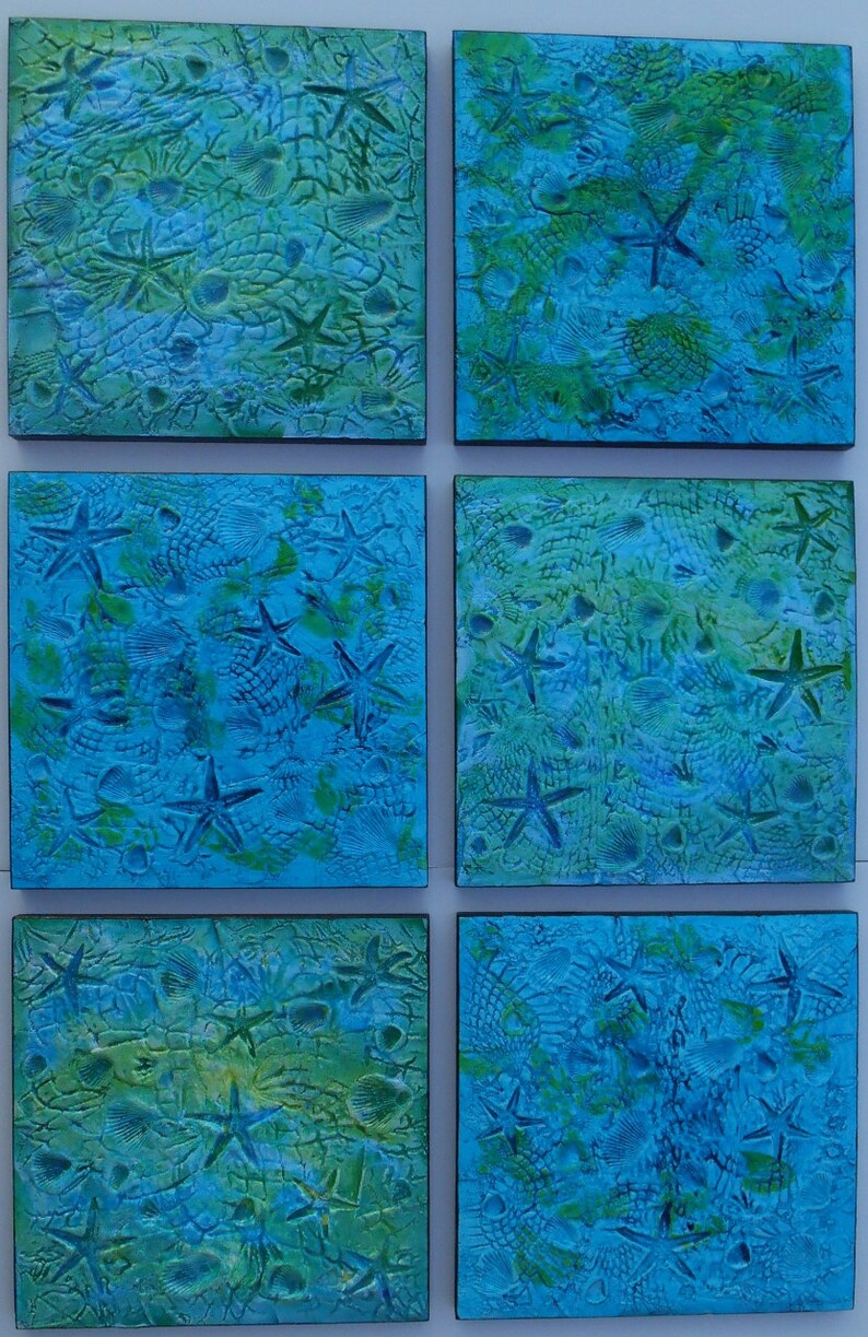 Blue Beach Art Wood Coastal Decor Nautical Art Blue Etsy