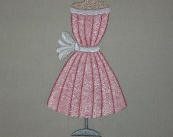 Redwork/Bluework and Fill Dress set -  machine embroidery designs.  Great to use for brides and bridesmaids.