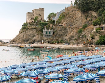 Italy Photography, Monteresso Italy, Cinque Terre, Italy, Beach Photography, Italian Home Decor, Summer in Italy