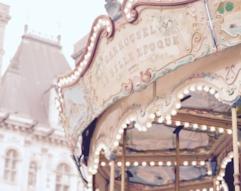 Vintage Paris Carousel Photography Print - Belle Epoque Art