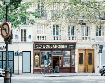 Paris Photography - Charming Paris Bakery, Paris Scene, Autumn in Paris, French Travel Photograph, Wall Decor. Paris Boulangerie