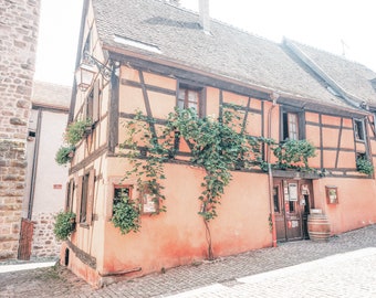 France Photography - Alsace Photography, Orange House, Colmar, French Wall Art, Large Wall Art, Francophile