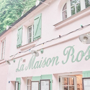 Paris Photography - Montmartre, La Maison Rose, Pink Charm, Romantic Photography, Wall Art, Wall Decor, Large Living Room Art