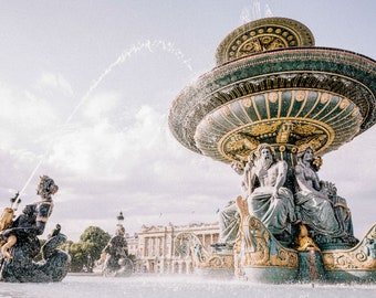 Paris Photography, Place de la Concorde, Paris Monuments, Extra Large Wall Art, Wall Art Canvas Art, Paris Fountain