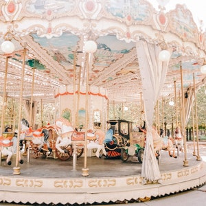 Paris Photography, Autumn Carousel in Paris, Tuileries, Fall in Paris, French Travel Photograph, Wall Decor, Nursery Art