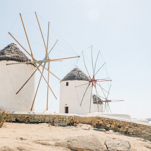 Greece Photography - Mykonos, Greek Islands, Windmills, Architecture, Wall Art, Fine Art Photography, Large Wall Art, Living Room