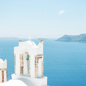 Greece Photography - Church Bells, Santorini, Greek Islands, Oia, Architecture, Wall Art, Fine Art Photography, Large Wall Art, Living Room