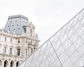 Paris Photography - Louvre Museum Paris, Paris Photo, Louvre Courtyard, Louvre Pyramid, Paris Home Decor, Parisian Home Decor, Dining Room