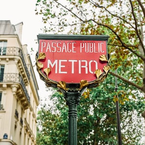 Paris Photography - Classic Metro Station in Paris, Autumn in Paris, French Travel Photograph, Wall Decor
