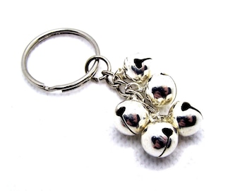 Silver Bells Keyring, Tinkling Bell Charm, Made in Cornwall UK