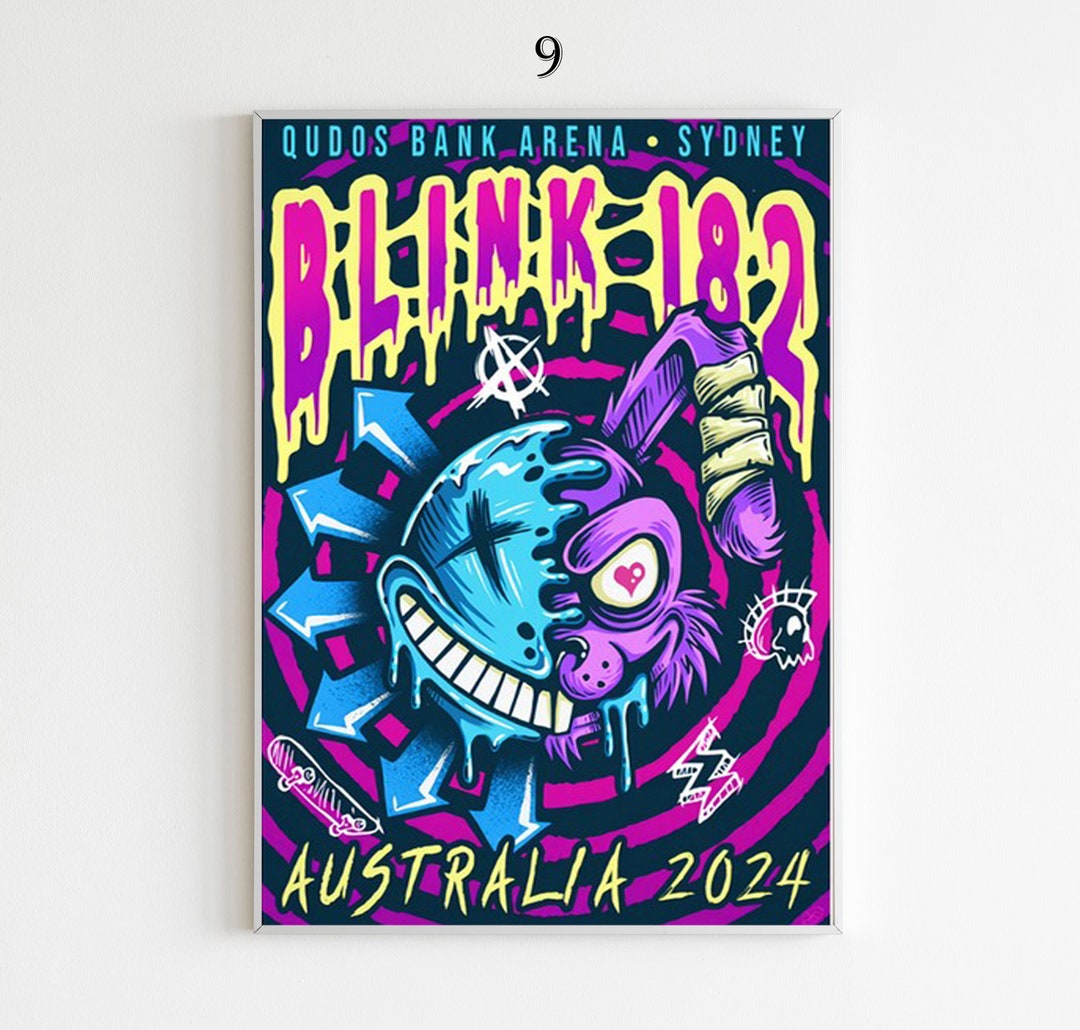 Blink 182 Bank Arena, Sydney 2024 Poster Unframe Etsy