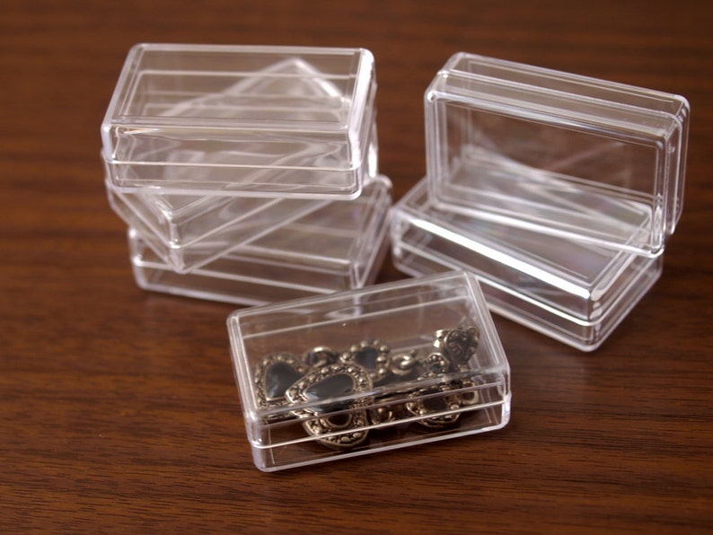 12 Rectangular Premium Crystal Clear Hard Plastic 60 Mil Boxes With Lid