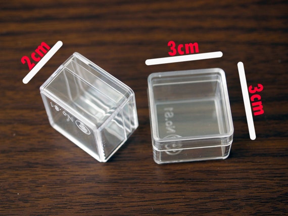 12 Square Premium Crystal Clear Hard Plastic 60 Mil Boxes With Lid, Size 1  1/8 INCH 30 Mm X 3/4 INCH 20 Mm 