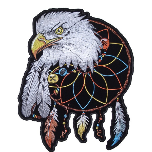 Native American Eagle Dreamcatcher Embroidered Patch, Two sizes