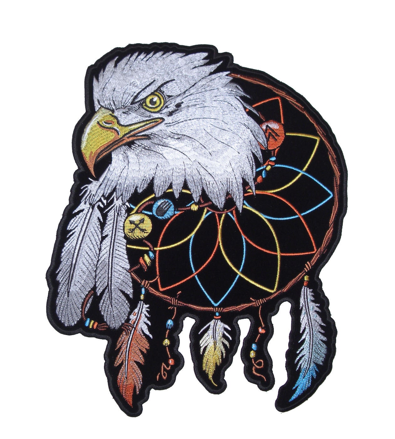 Native American Eagle Dreamcatcher Embroidered Patch, Two sizes