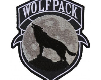 Wolfpack Howling Moon Wolf Embroidered Biker Patch