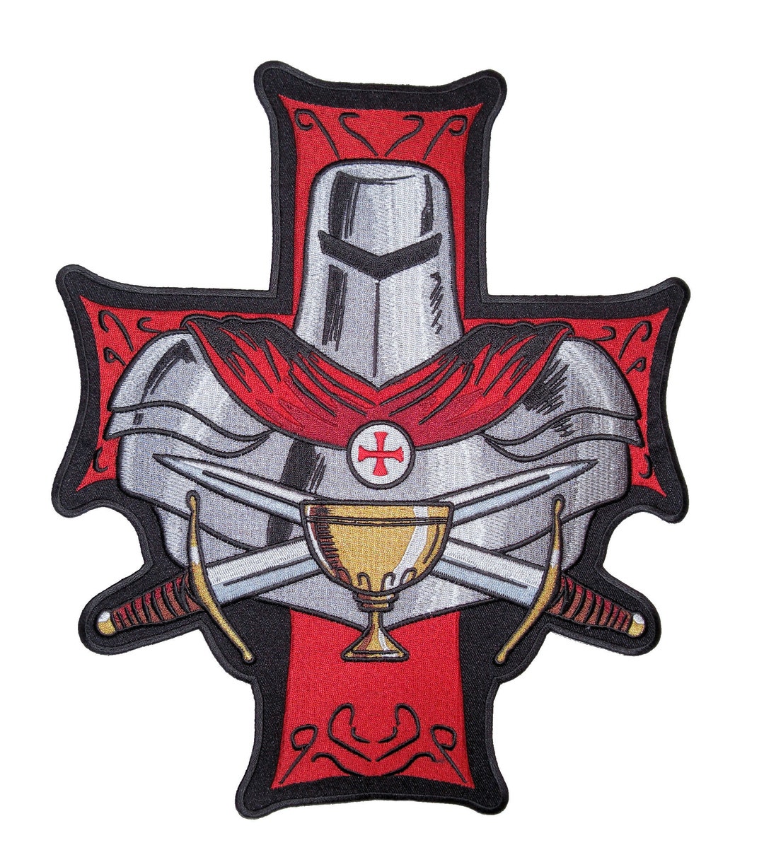Christian Crusader Crossed Swords Knight Embroidered Patch, Two Sizes ...