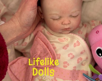 Reborn fake baby lifelike doll realistic secrist zoe small 17. newborn like silicone vinyl cuddle body