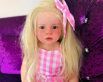 Barbie inspired doll child  toddler Reborn baby Life like silicone vinyl Doll Margot Robbie Realistic Ken Artist Denise Hall Ooak SHIP NOW