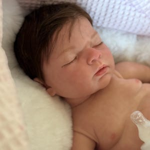 Ready Now!  Fake Baby life like real looking girl Indra realism silicone vinyl doll child full body anatomically correct brown newborn