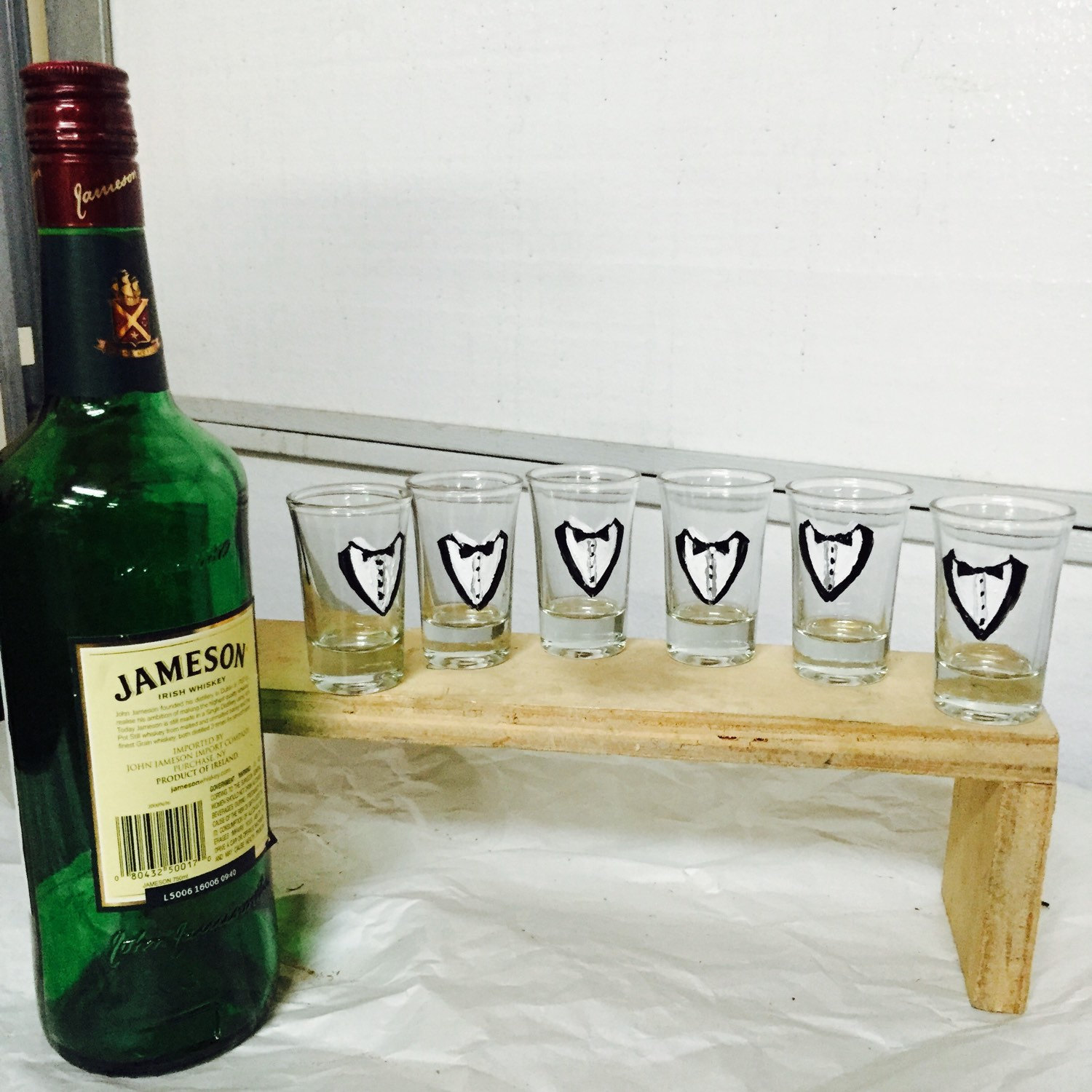 Groomsmen tuxedo shot glasses bulk set of 6 Etsy