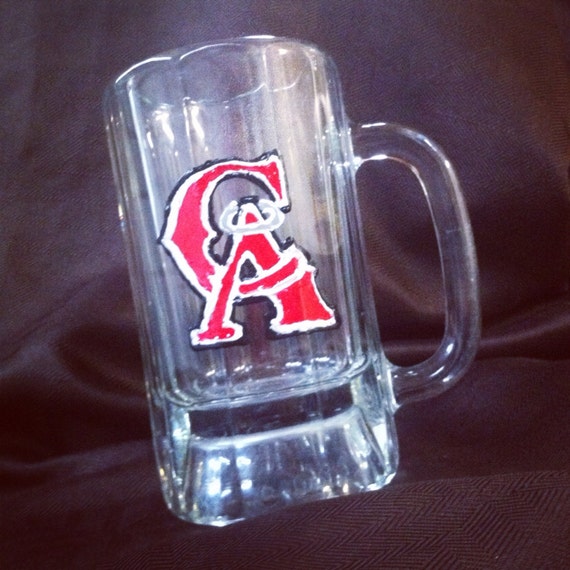 Items similar to CA California Anaheim angles baseball beer mug hand