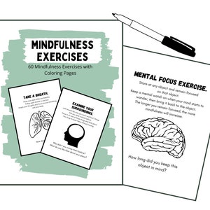 Printable Mindfulness Exercise Mindfulness Coloring Pages Social Emotional Development Activity Printable Self Regulation Exercises image 1