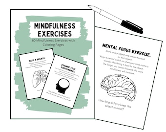 Printable Mindfulness Exercise - Mindfulness Coloring Pages - Social Emotional Development Activity - Printable Self Regulation Exercises
