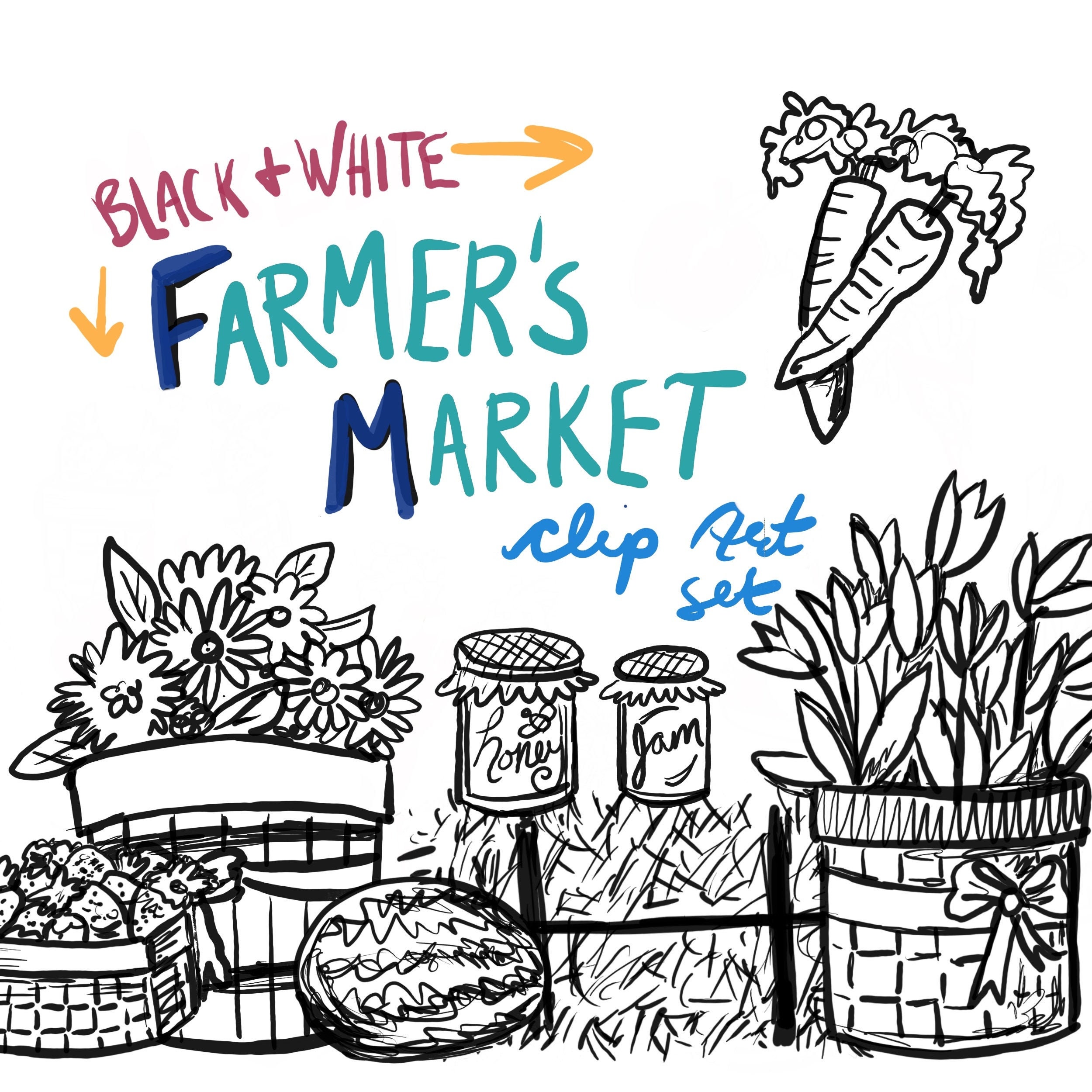 farmers market coloring pages