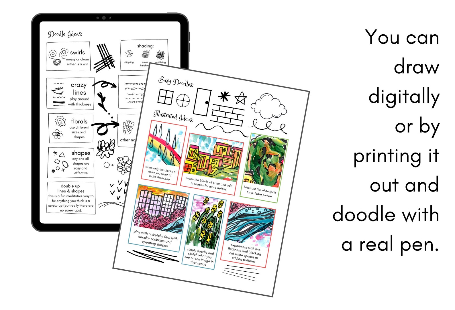 Printable Backwards Coloring Book Dream Worlds Reverse Coloring Book Printable Mindfulness ...
