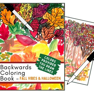 Printable Colour It Backwards Book Watercolours 1 - Reverse Colouring book,  Colours provided, you draw the lines - printable doodle activity