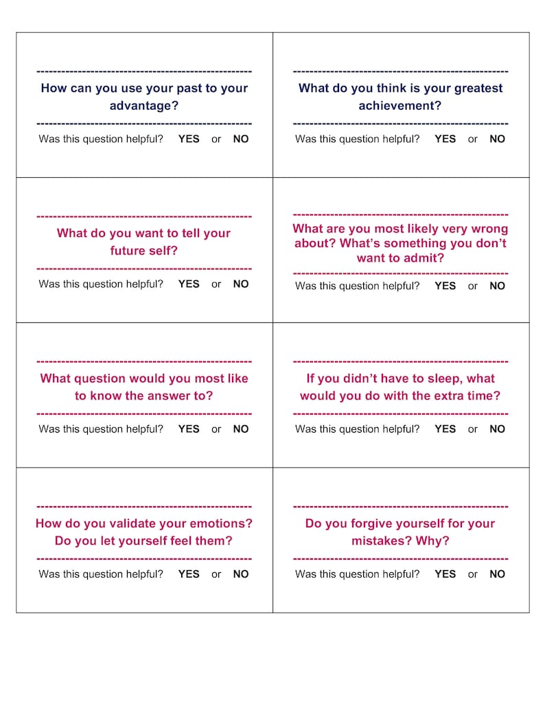Printable Journal Prompts Cards Self Reflection Journal - Etsy Ireland