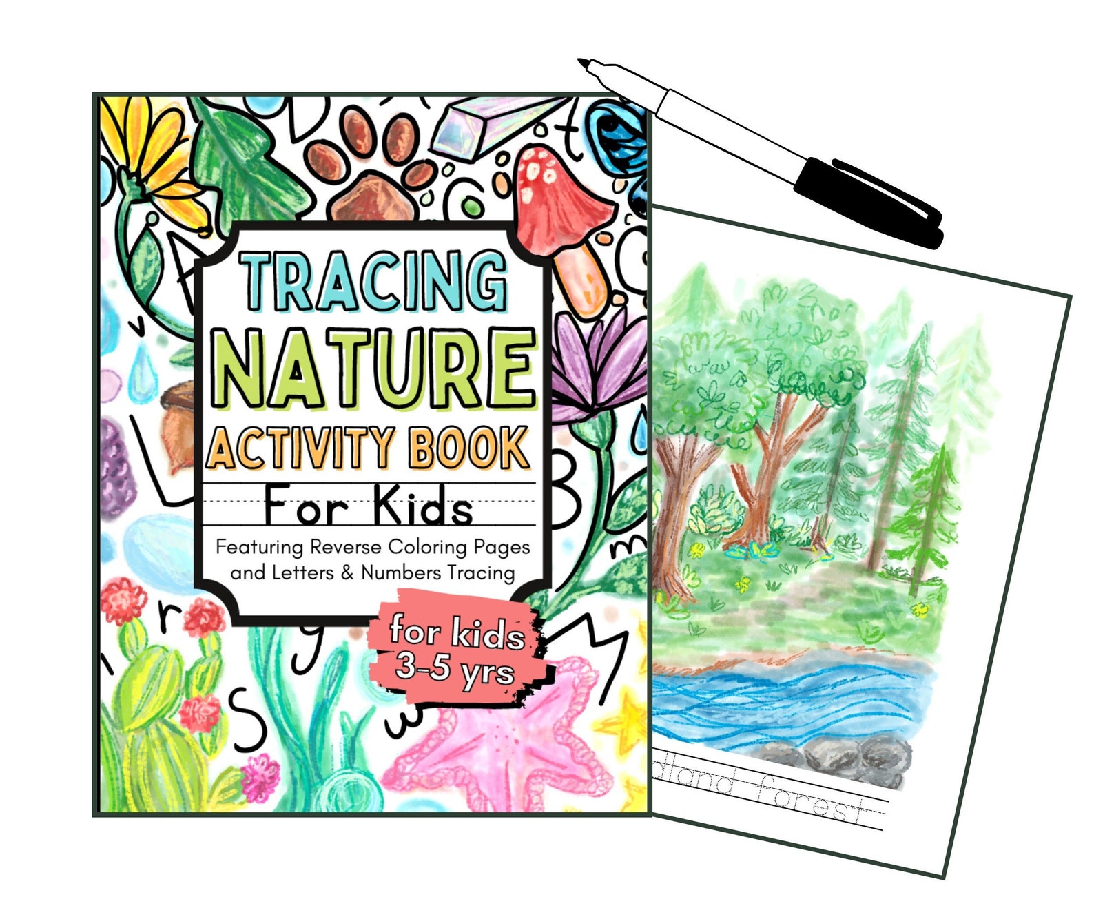 Printable Nature Tracing Activity Pages Nature Reverse Etsy Ireland