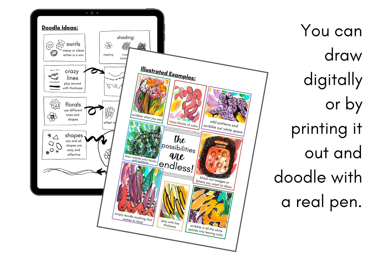 Printable Backwards Coloring Book Abstract Images Reverse Coloring Book, Colors Provided, You ...