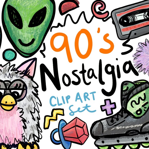 Hand Drawn 90s Clip Art - 90s Nostalgia commercial use clip art, 90s PNGs, 90s party, commercial use clip art, walkman clip art