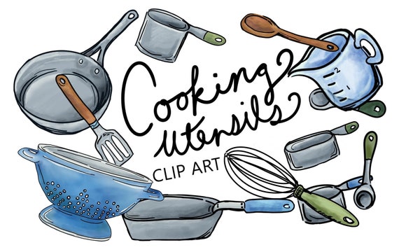 Cooking Tools Clipart, Cute Kitchen Items, Kitchen Tools, Chef, Bakery,  Baking Tools, Clipart, Clip Art, Commercial Use 