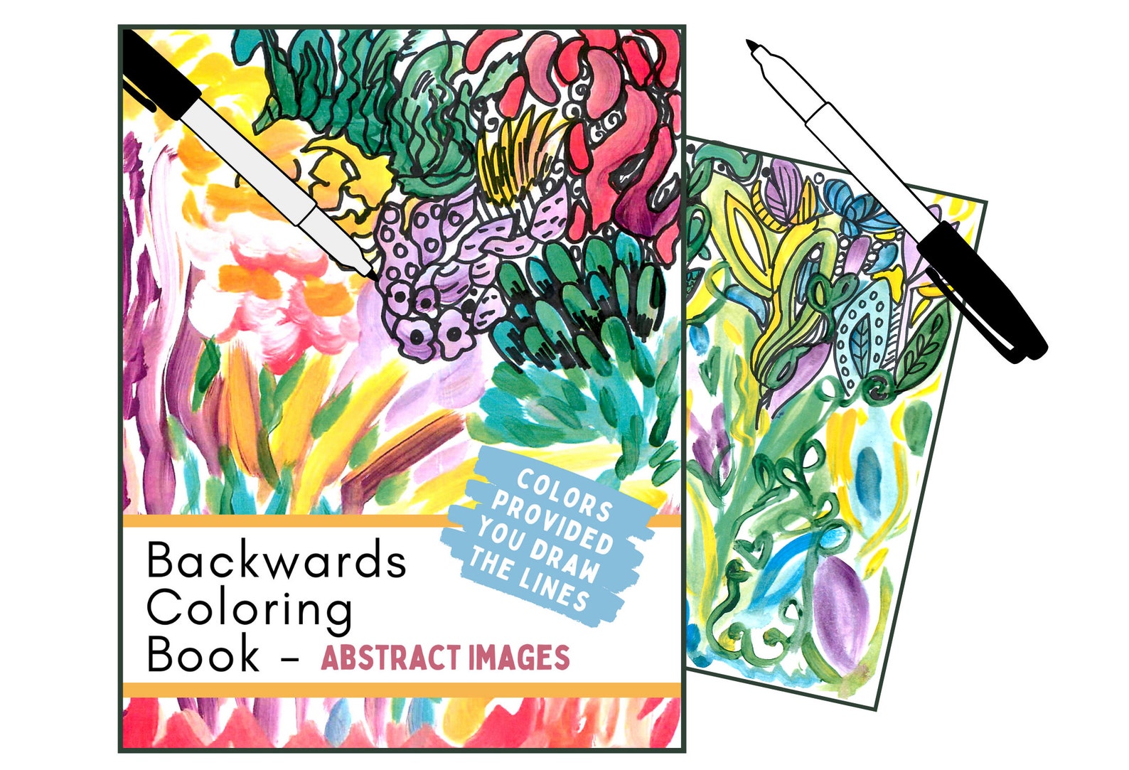 Printable Backwards Coloring Book Abstract Images Reverse Coloring Book