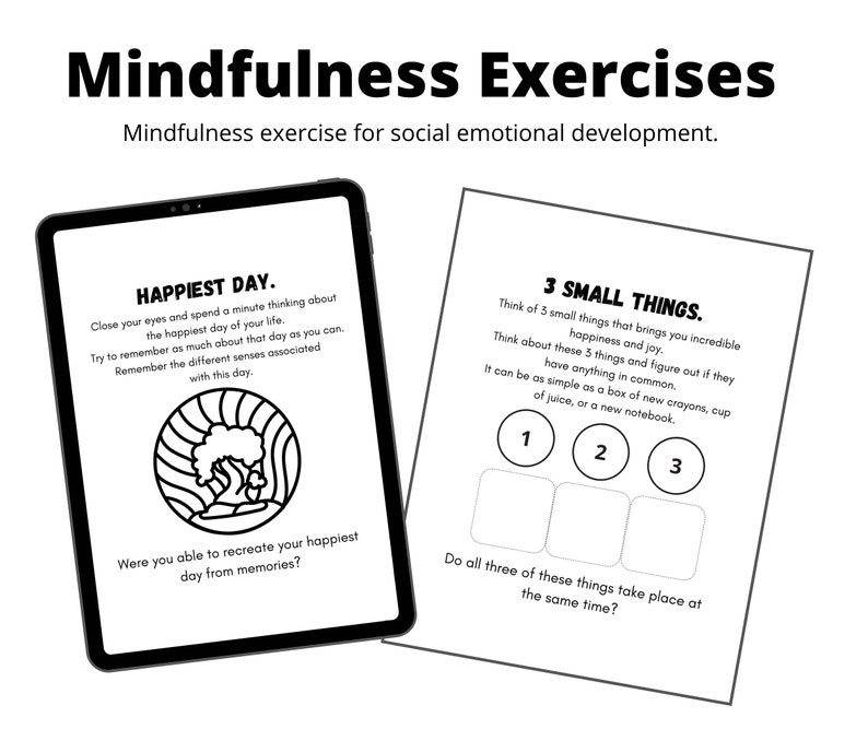 Printable Mindfulness Exercise Mindfulness Coloring Pages Social Emotional Development Activity Printable Self Regulation Exercises image 2