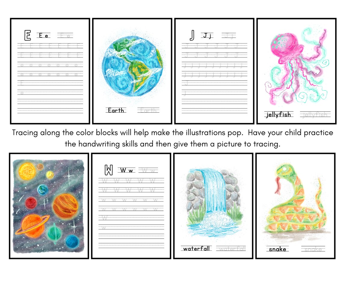 Printable Nature Tracing Activity Pages Nature Reverse Etsy