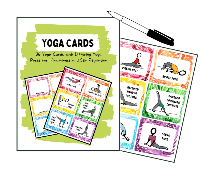Printable Yoga Poses Cards Exercise Yoga Cards Printable Etsy