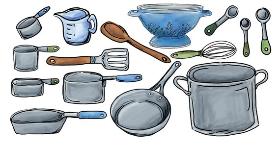 Cooking Utensils Clip Art Set Commercial Use Clip Art Set Cooking