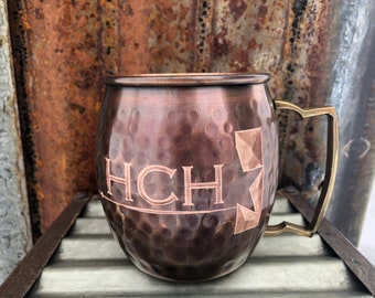 Company or Team Logo / Copper Moscow Mule Mug / Personalized Copper Mug / Customized Copper Gift / 7 Year Anniversary Present / Add a Name