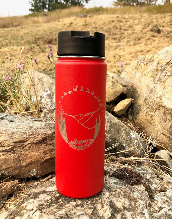 Hydro Flask 20 oz Etched w/ Glacier National Park / Custom Etsy