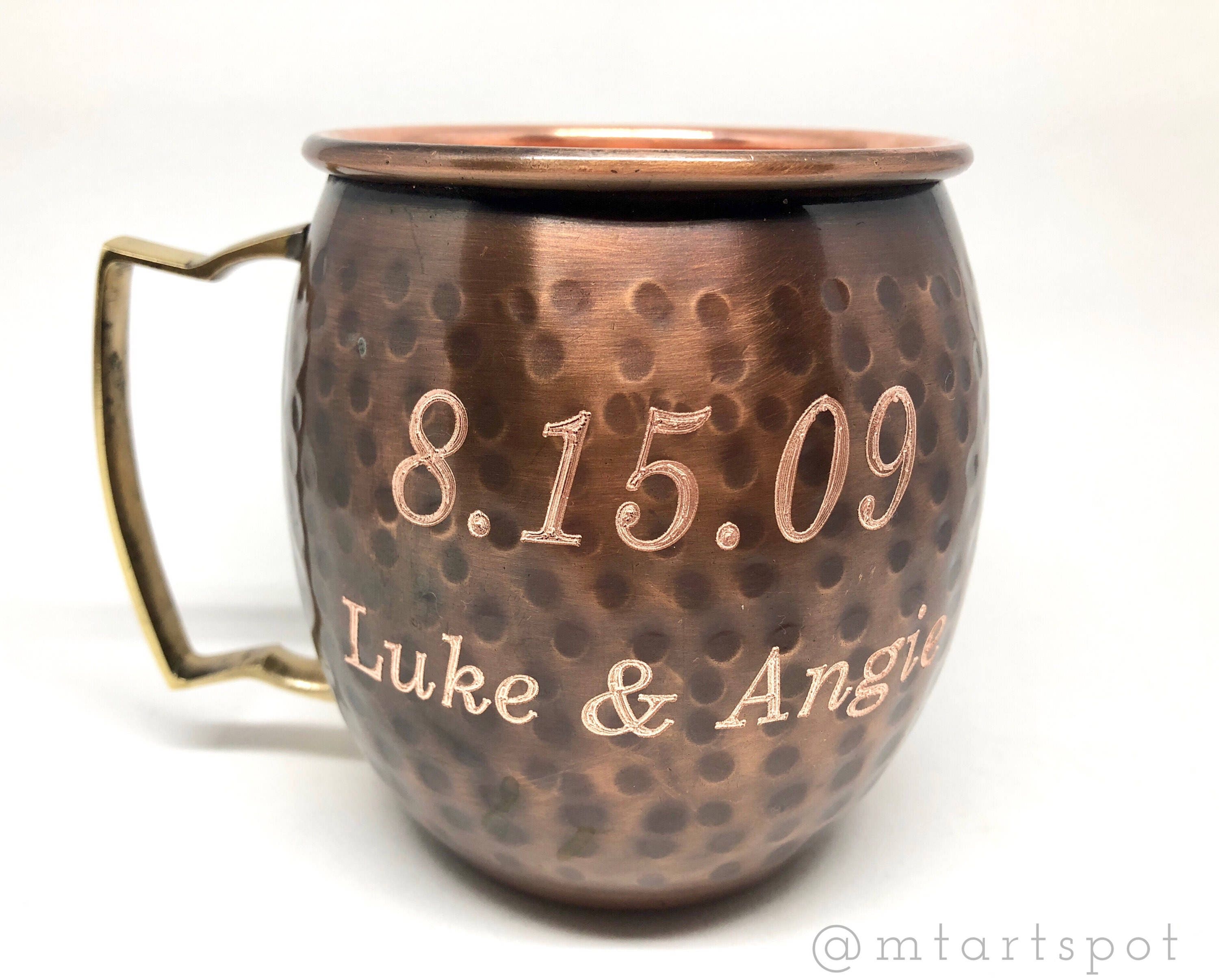 Moscow Mule Mug / Etched Tree Heart / Initials to Heart / Etsy