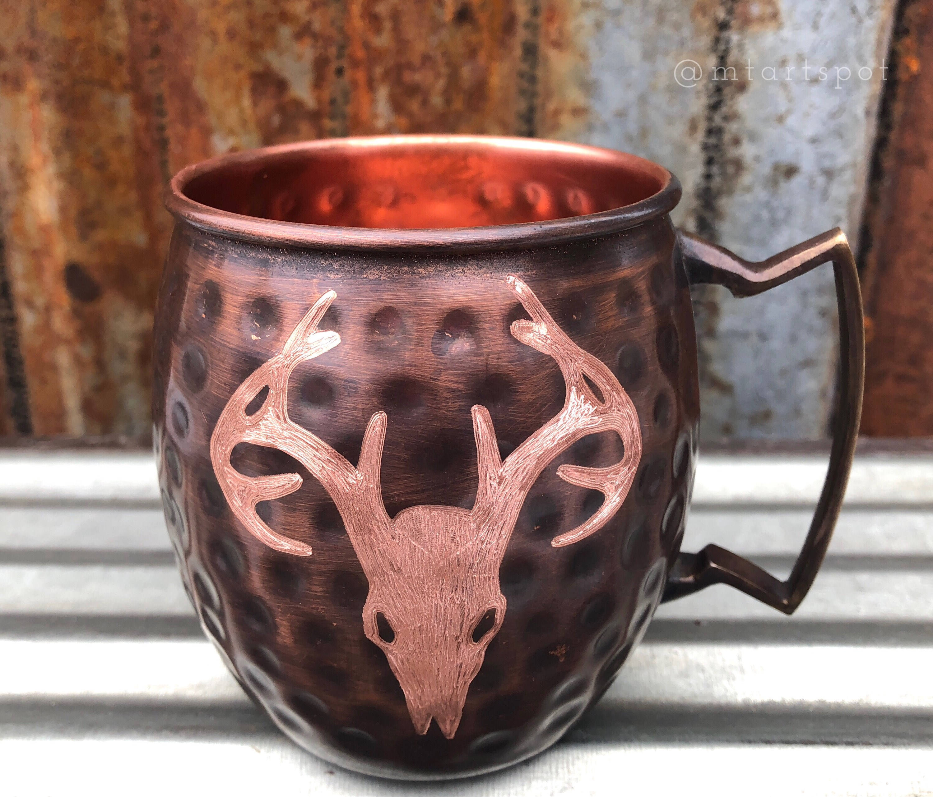 Moscow Mule Mug Engraved Deer Skull / Hunting Gifts for Him/ Huntress / Man Cave Gift / Wedding
