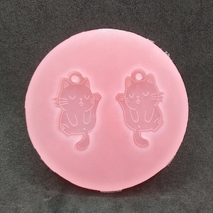 Cleaning Cat Silicone  Earring Mold