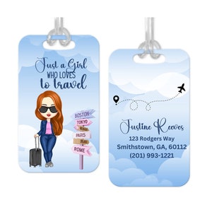 Personalized Luggage Tag: Girls Trip, Double Sided Plastic Travel Tag