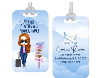 Personalized Luggage Tag: Girls Trip, Double-Sided Plastic Travel Tag